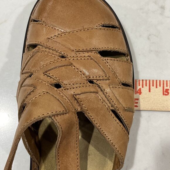 Clarks Womens Bendables Leather Comfort Sandals Light Brown Slingback Sz 10 - Picture 11 of 12